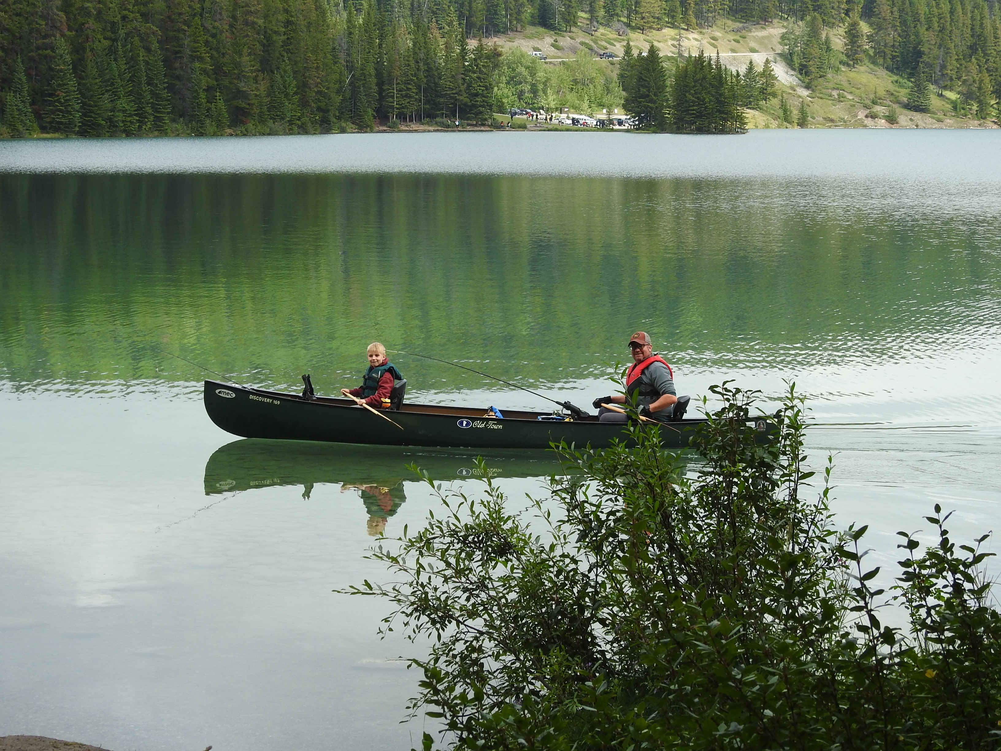 Father &amp;Son on Two Jack Lake Banff